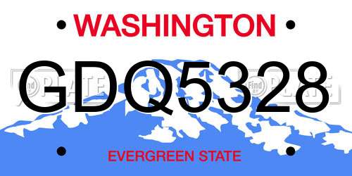 GDQ5328 Washington License Plate