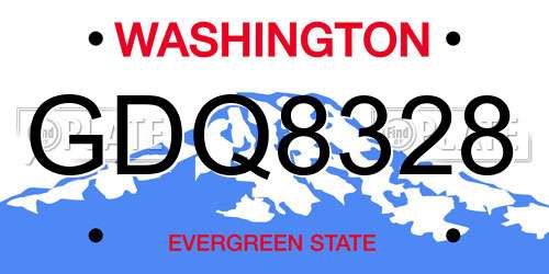 GDQ8328 Washington License Plate