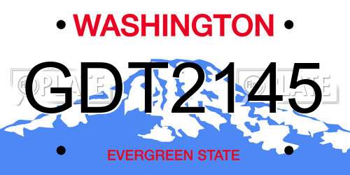 GDT2145 Washington License Plate