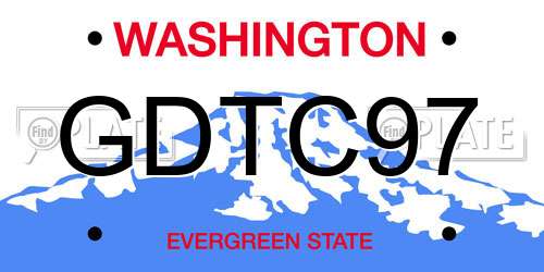 GDTC97 Washington License Plate