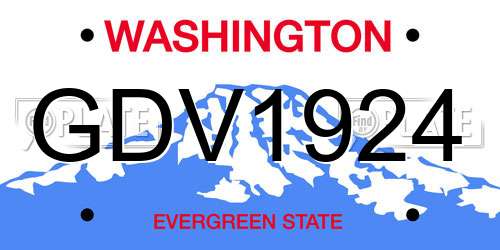 GDV1924 Washington License Plate