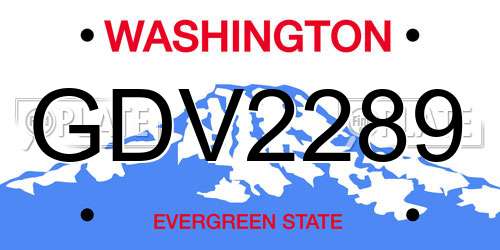 GDV2289 Washington License Plate
