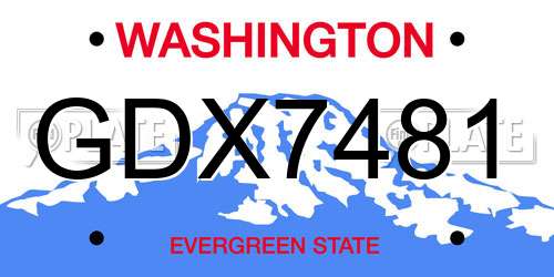 GDX7481 Washington License Plate