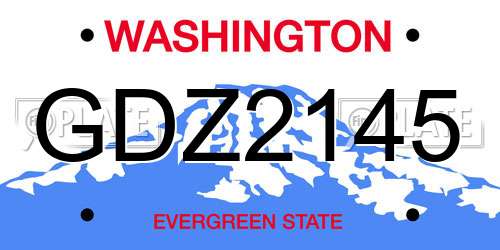 GDZ2145 Washington License Plate