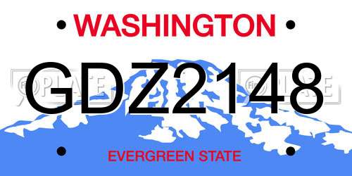 GDZ2148 Washington License Plate