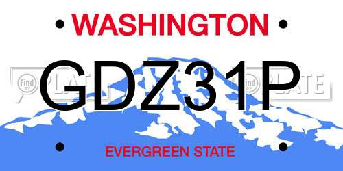 GDZ31P Washington License Plate