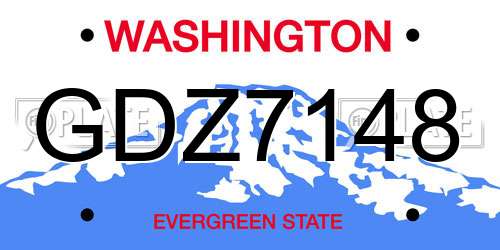 GDZ7148 Washington License Plate