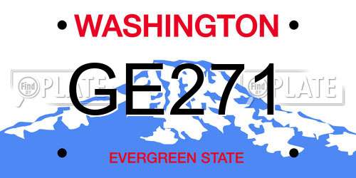 GE271 Washington License Plate