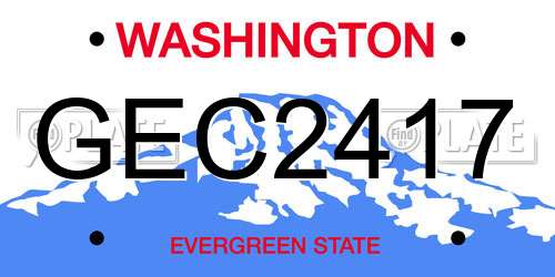 GEC2417 Washington License Plate