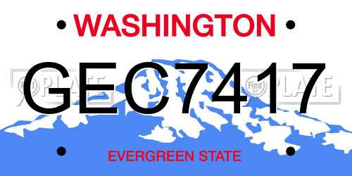 GEC7417 Washington License Plate