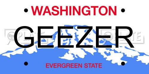 GEEZER Washington License Plate