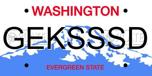 GEKSSSD Washington License Plate