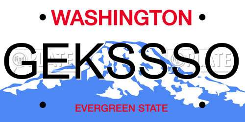 GEKSSSO Washington License Plate