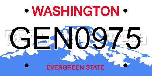 GEN0975 Washington License Plate