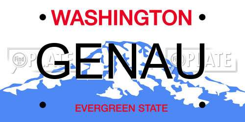 GENAU Washington License Plate