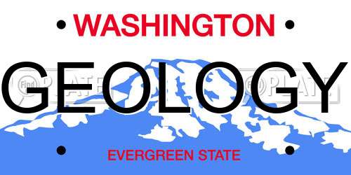 GEOLOGY Washington License Plate
