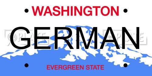 GERMAN Washington License Plate