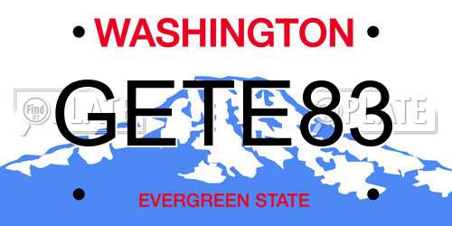 GETE83 Washington License Plate