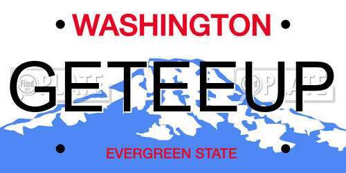 GETEEUP Washington License Plate