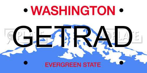 GETRAD Washington License Plate