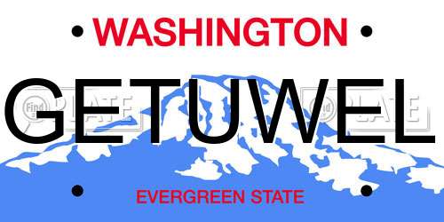GETUWEL Washington License Plate