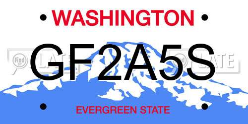 GF2A5S Washington License Plate