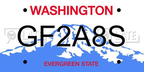 GF2A8S Washington License Plate