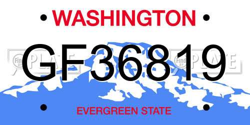 GF36819 Washington License Plate