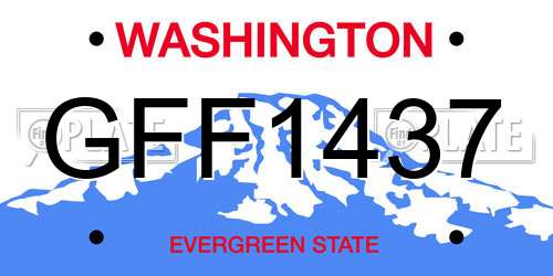 GFF1437 Washington License Plate