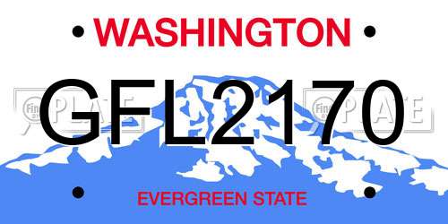 GFL2170 Washington License Plate