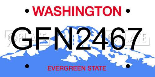 GFN2467 Washington License Plate