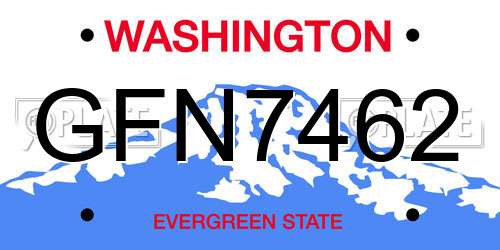 GFN7462 Washington License Plate