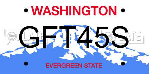 GFT45S Washington License Plate