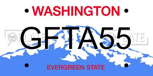 GFTA55 Washington License Plate