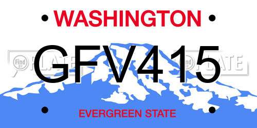 GFV415 Washington License Plate