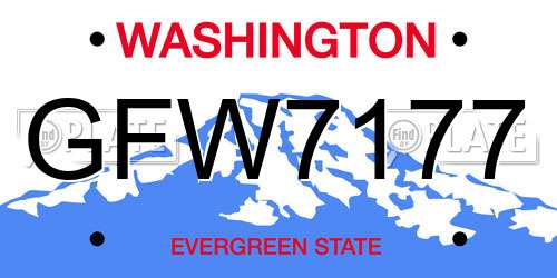 GFW7177 Washington License Plate