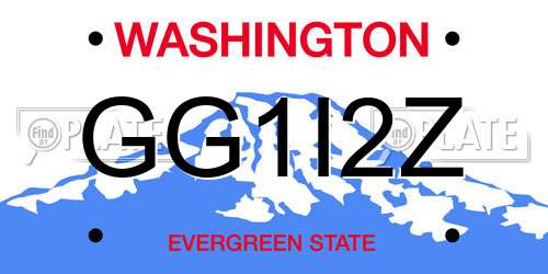 GG1I2Z Washington License Plate