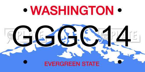 GGGC14 Washington License Plate