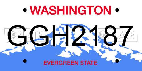GGH2187 Washington License Plate