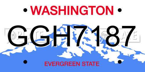 GGH7187 Washington License Plate