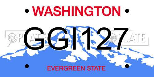 GGI127 Washington License Plate