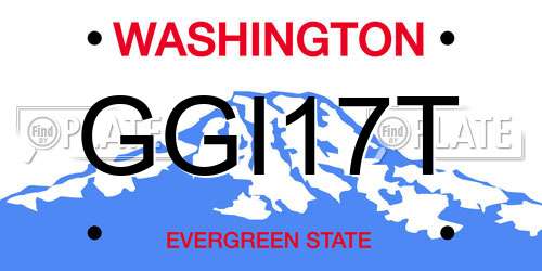 GGI17T Washington License Plate