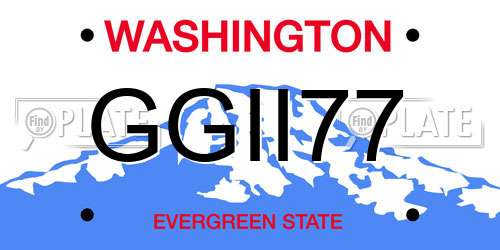 GGII77 Washington License Plate
