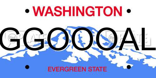 GGOOOAL Washington License Plate