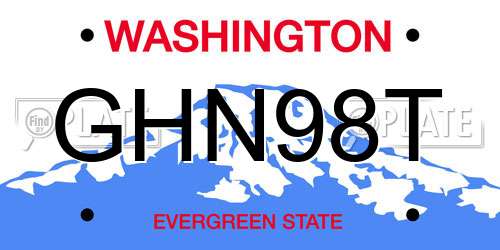 GHN98T Washington License Plate
