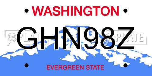 GHN98Z Washington License Plate