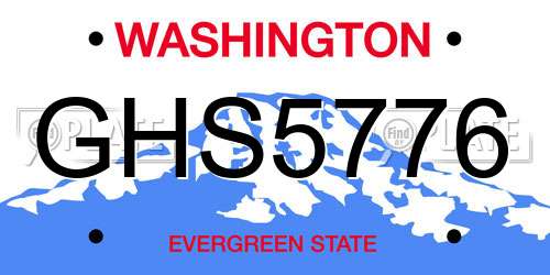 GHS5776 Washington License Plate