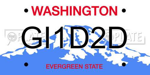 GI1D2D Washington License Plate