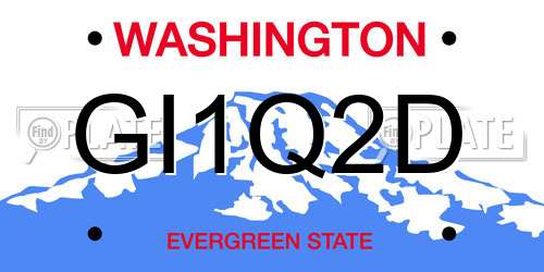 GI1Q2D Washington License Plate