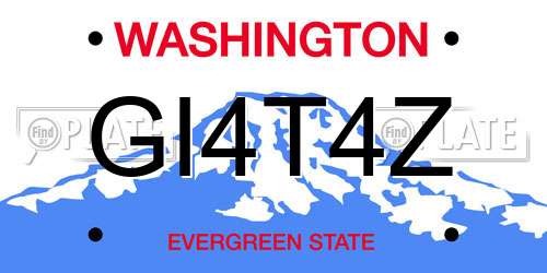 GI4T4Z Washington License Plate